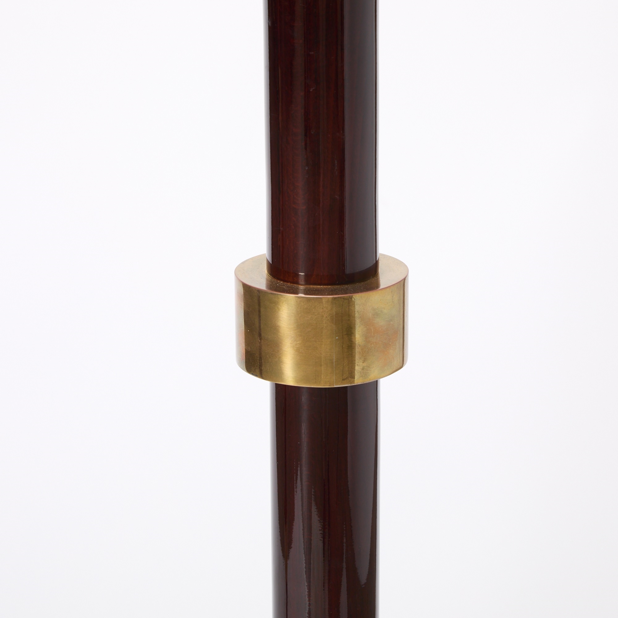 Artwork by Eugène Printz, Pair of Eugene Printz Style Brass and Mahogany Floor Lamps, Made of Brass and Mahogany