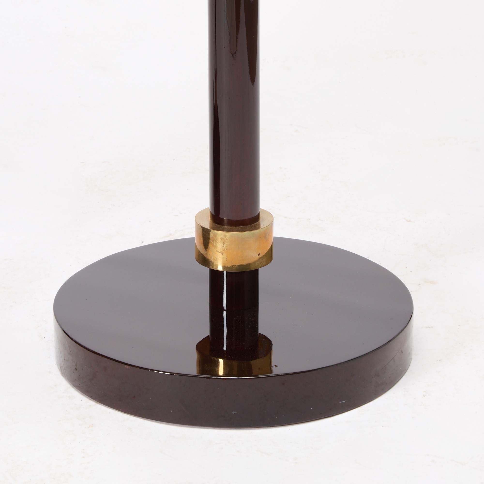 Artwork by Eugène Printz, Pair of Eugene Printz Style Brass and Mahogany Floor Lamps, Made of Brass and Mahogany