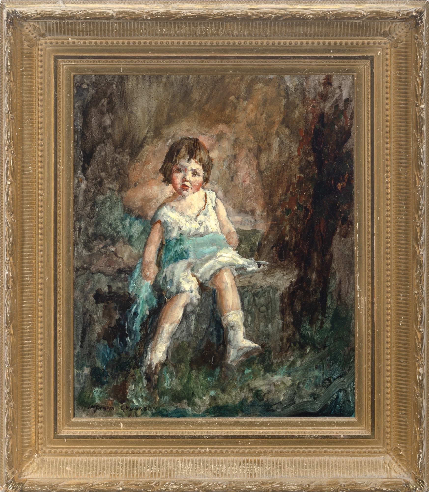 Artwork by Indiana Gyberson, Portrait of a Little Girl, Made of Oil on board