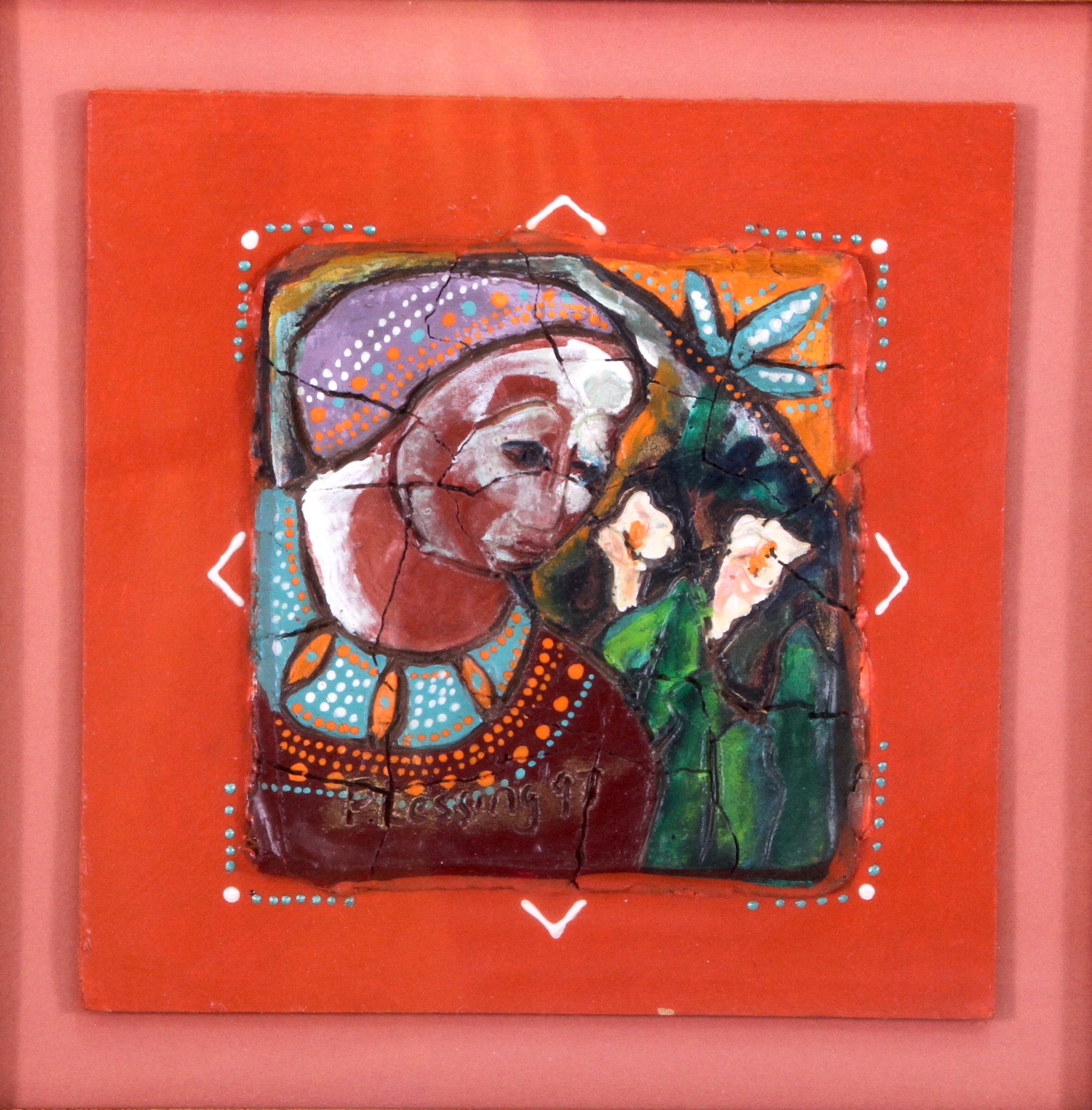 Artwork by Pieter Lessing, PORTRAITS, Made of oil on clay tile