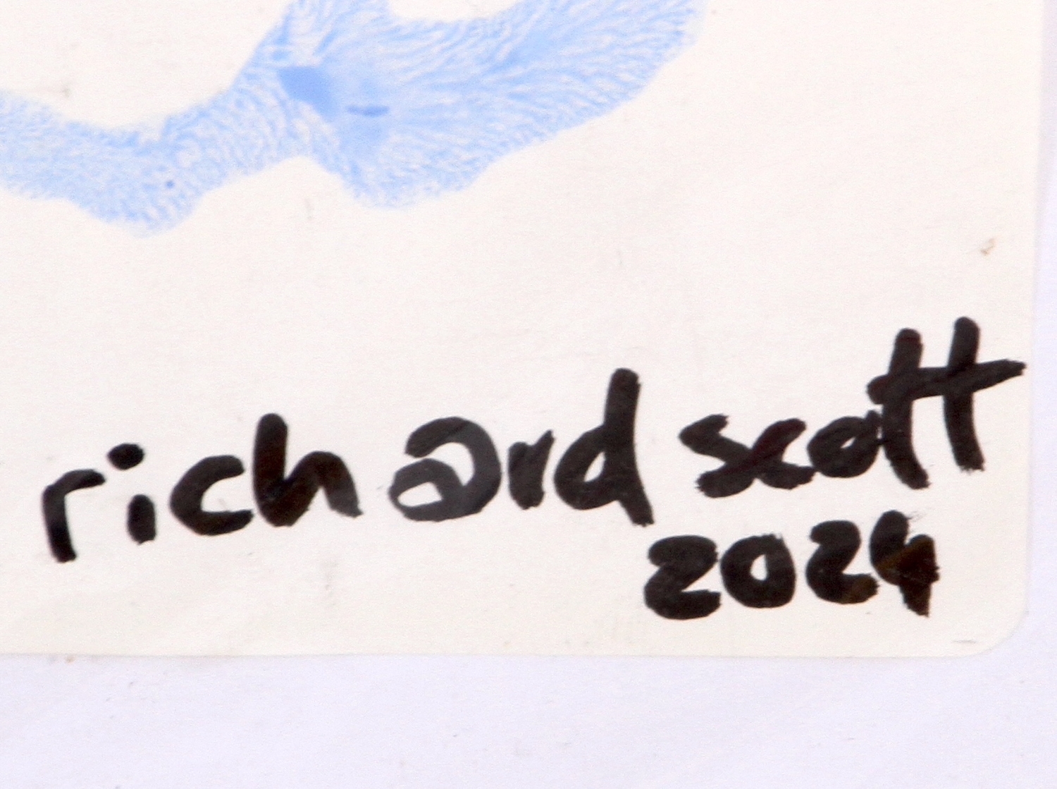 Artwork by Richard Scott, MY POWDER BLUE CAT, Made of acrylic on paper