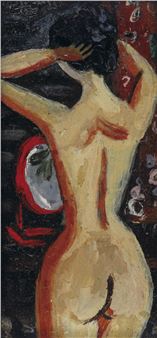 Nude facing a mirror - Koide Narashige