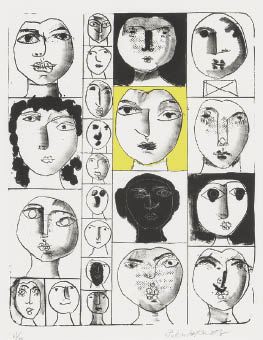 FACES (portfolio of 5 by Genichiro Inokuma, 1989