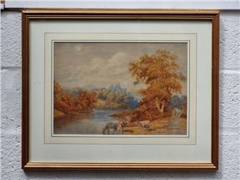 cattle by a river - W. Wainwright