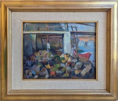 Port de Guipuzcoa  signée en bas à gauche. by Joaquin Loidi