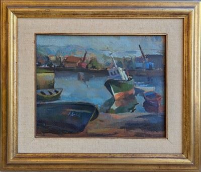 Fontarrabie, promeneurs sur la jetée Huile sur isorel signée en bas à droite. - Joaquin Loidi