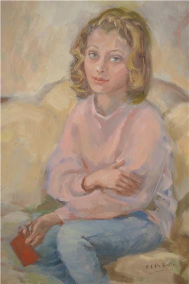Edith Rollin | portrait of a seated girl | MutualArt