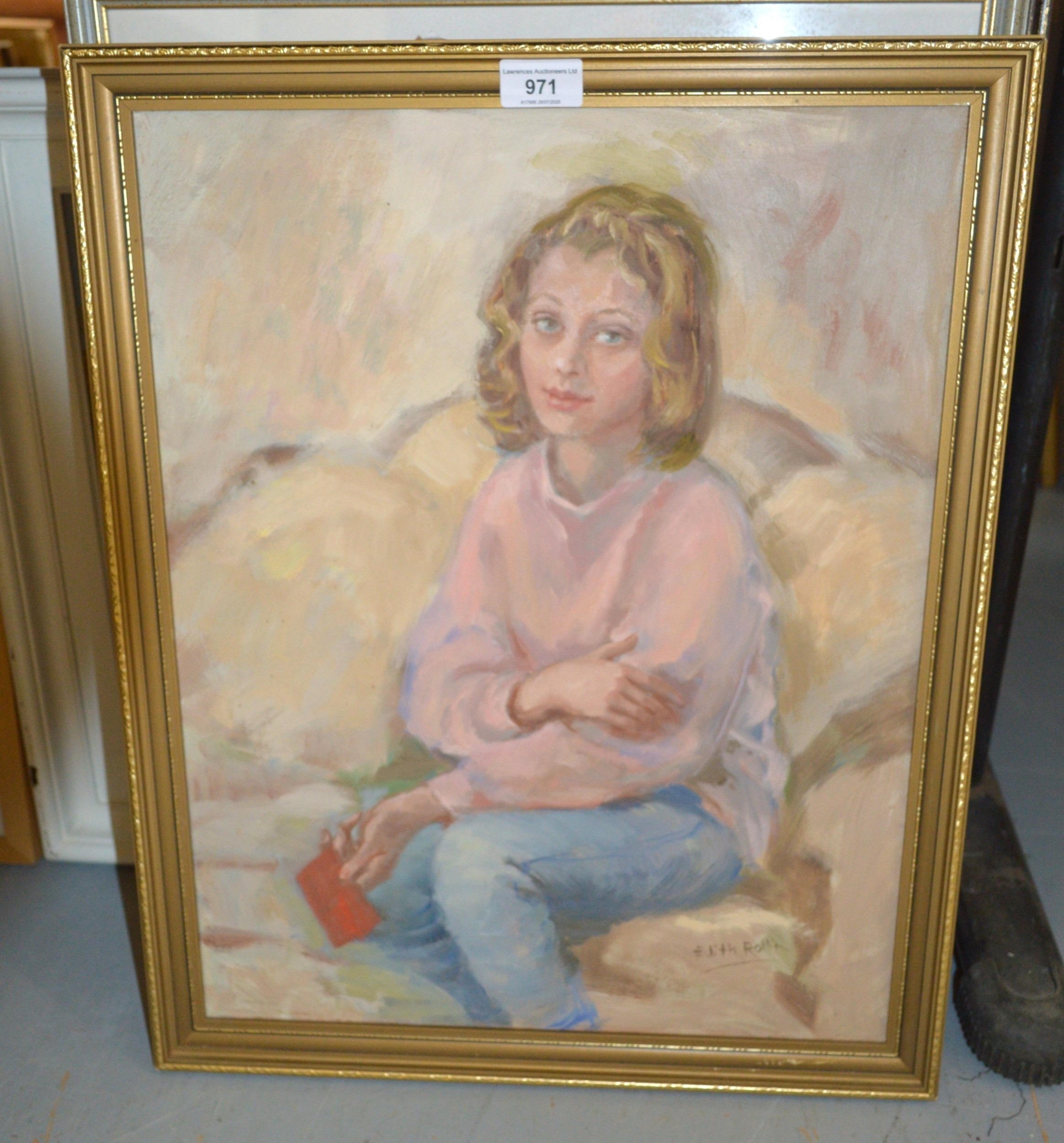 Edith Rollin | portrait of a seated girl | MutualArt