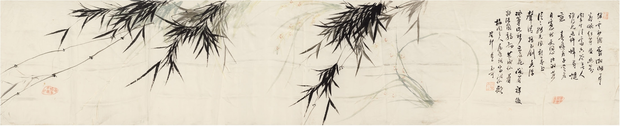 Artwork by Xu Qi, ORCHID AND BAMBOO, Made of Ink and color on silk