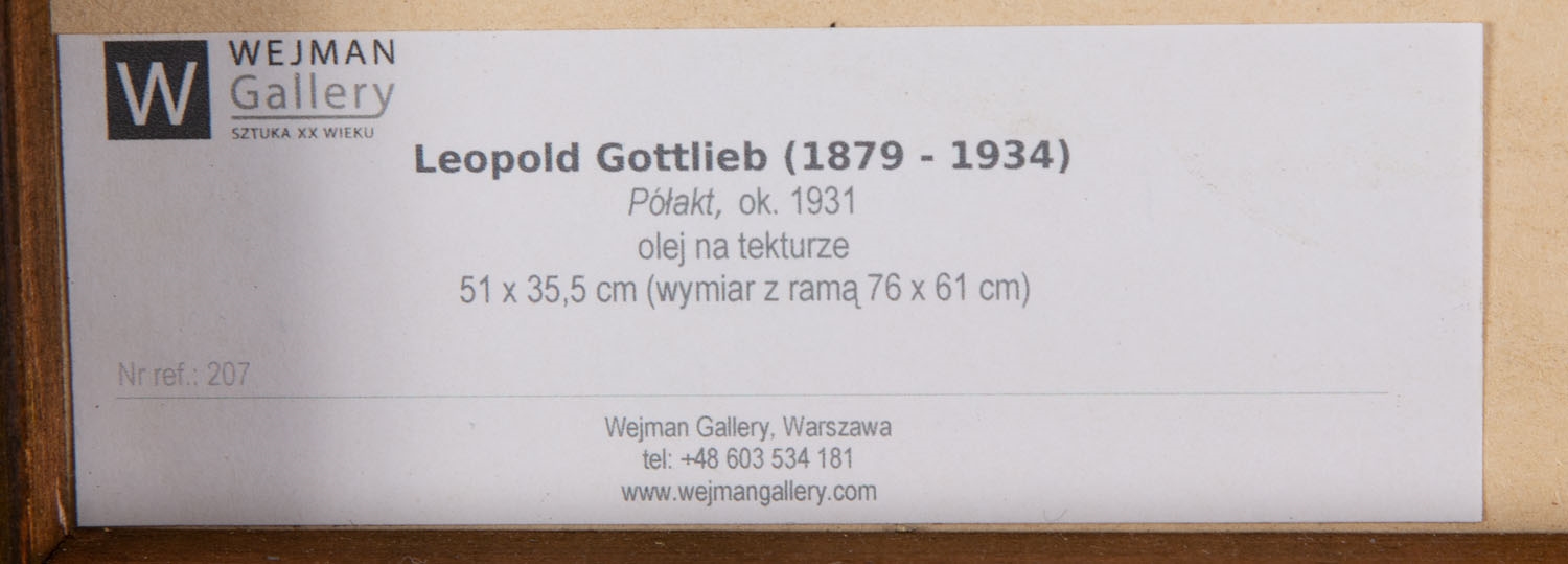 Artwork by Leopold Gottlieb, ół, Made of oil on cardboard