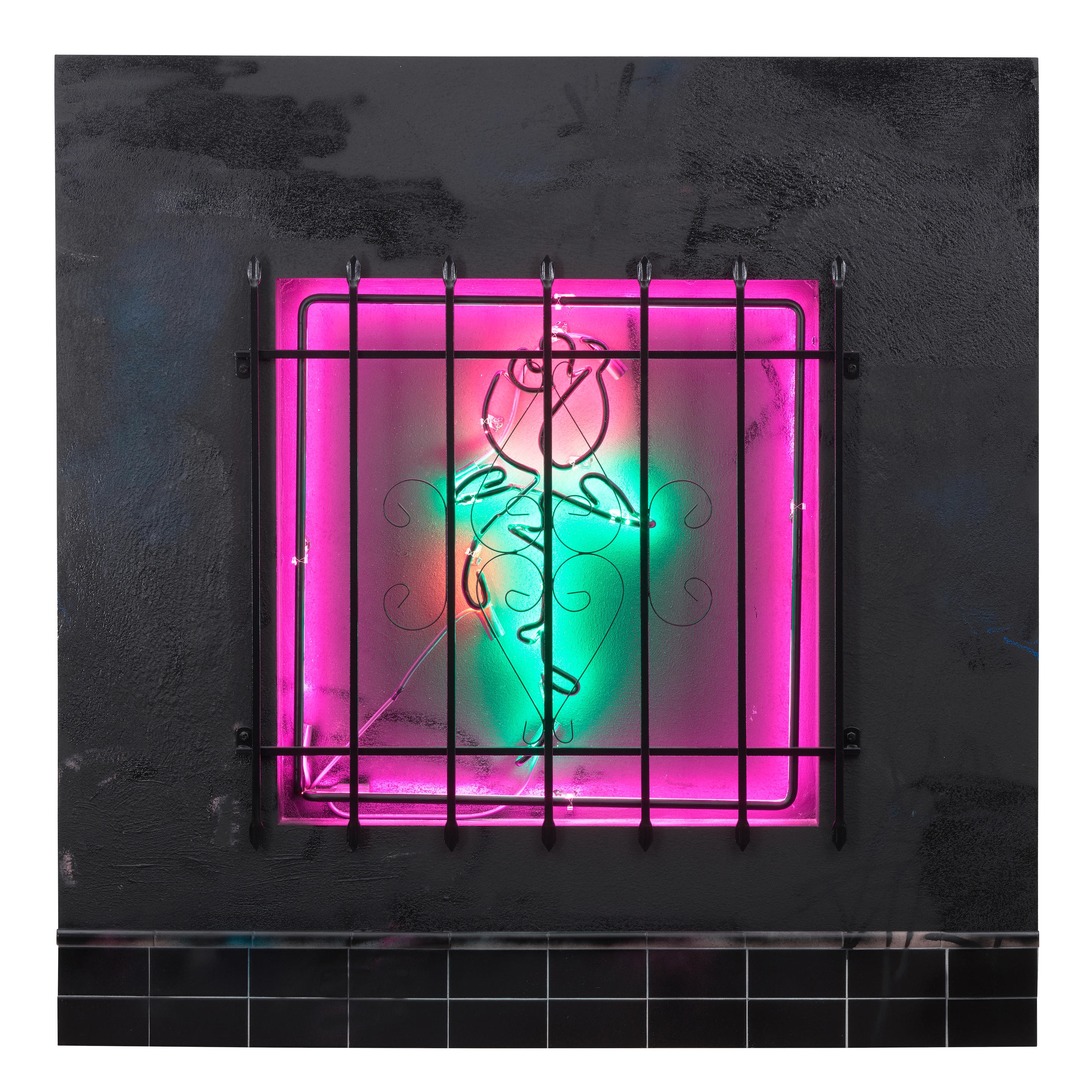 Artwork by Patrick Martinez, Baby Let Me Take You Home (Night) , 2018, Made of neon, plastic, wire, acrylic, spray paint, latex house paint, ceramic tile