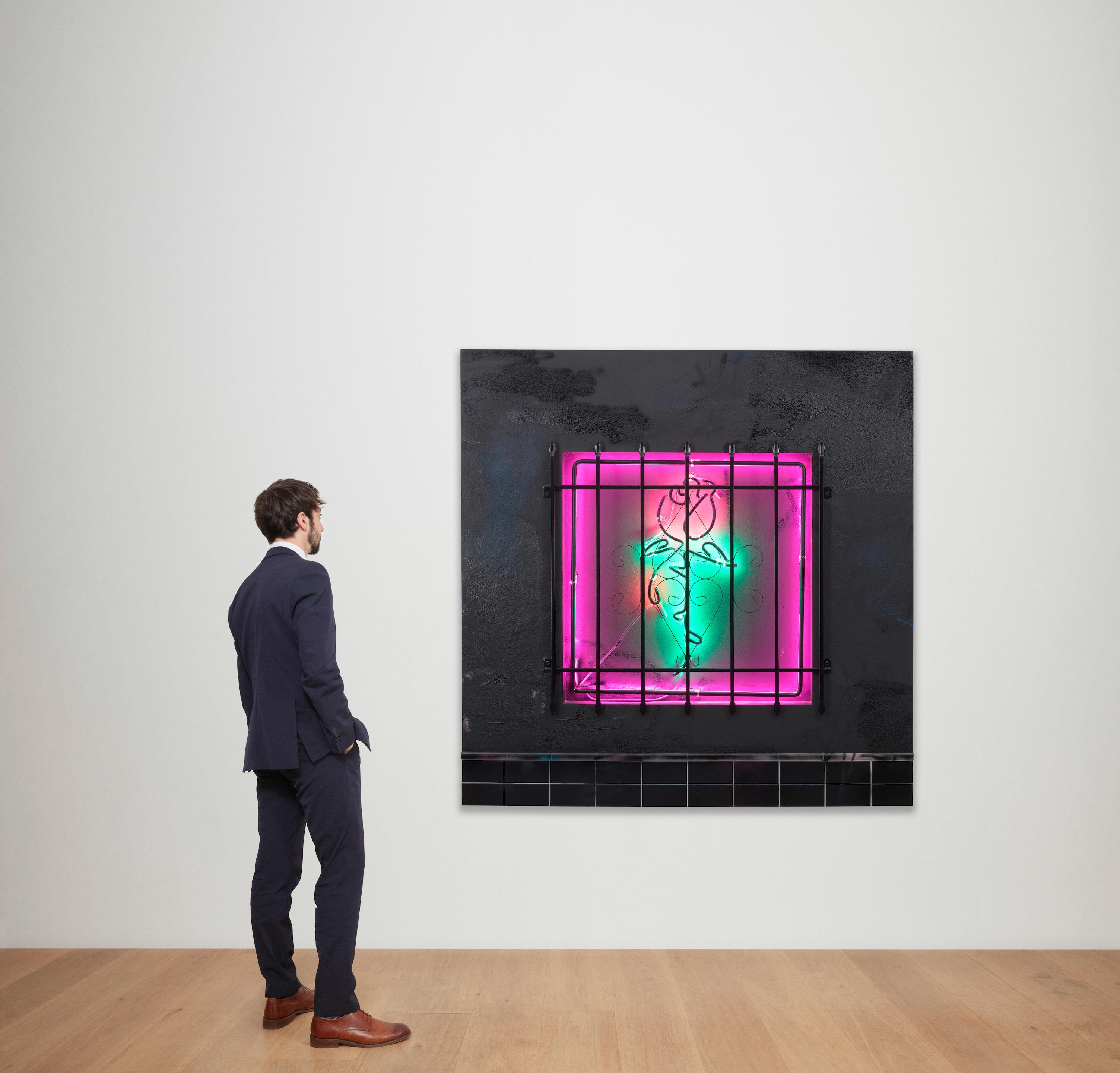 Artwork by Patrick Martinez, Baby Let Me Take You Home (Night) , 2018, Made of neon, plastic, wire, acrylic, spray paint, latex house paint, ceramic tile