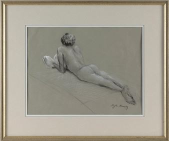 Nude reading a book - Phyllis Pransky