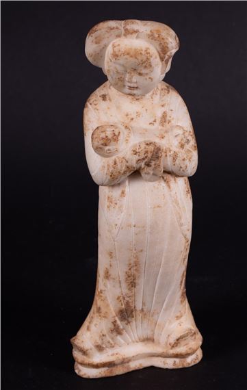 A Chinese Tang Dynasty Style Figural Stone Carving by Chinese School
