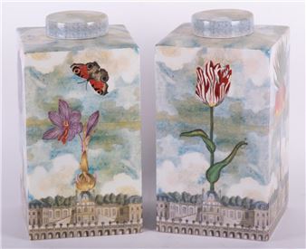 A Pair of John Derian for Tozai Home Ginger Jars - John Derian