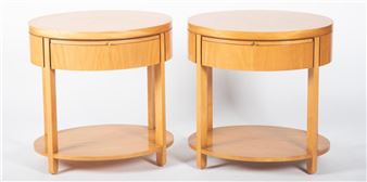 Pair Of Charles Pfister For Baker Oval Side Tables - Charles Pfister