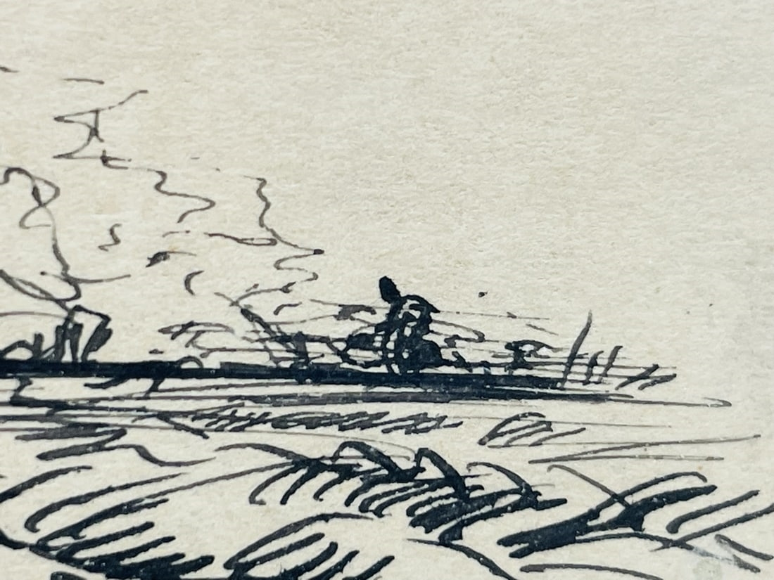 Artwork by Ross Saulet, Ink on Paper Western Artwork Signed Ross Saulet, Made of Ink on Paper