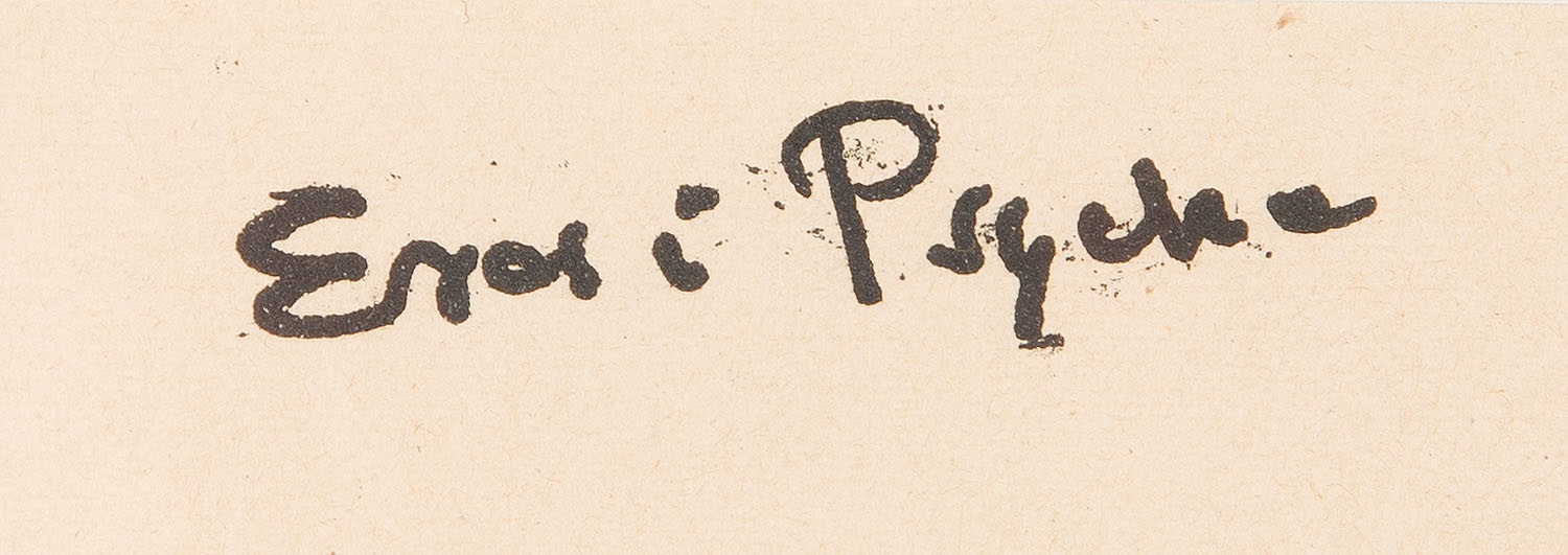 Artwork by Karol Frycz, Jadwiga Mrozowska i Józef Sosnowski jako Psyche i Blaks w "Eros i Psyche", 1904, Made of litografia/papier