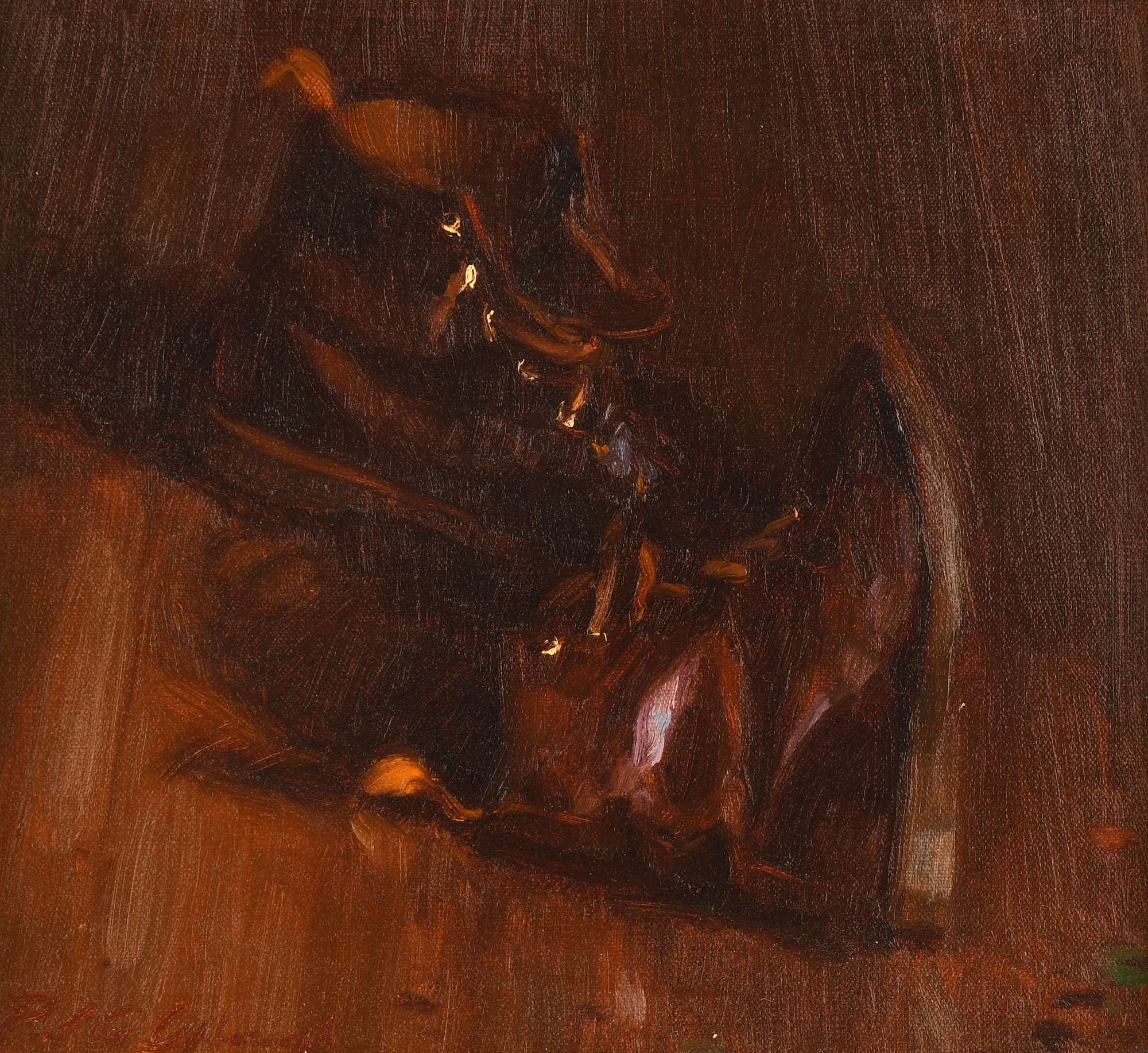 Artwork by Paul Oxborough, a still life study of boots, Made of oil on canvas