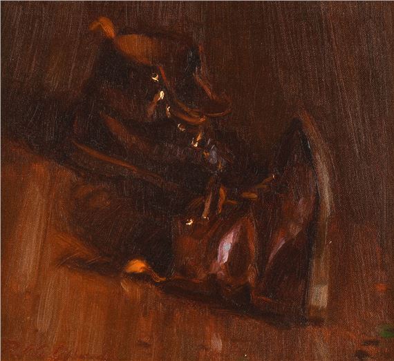 a still life study of boots by Paul Oxborough