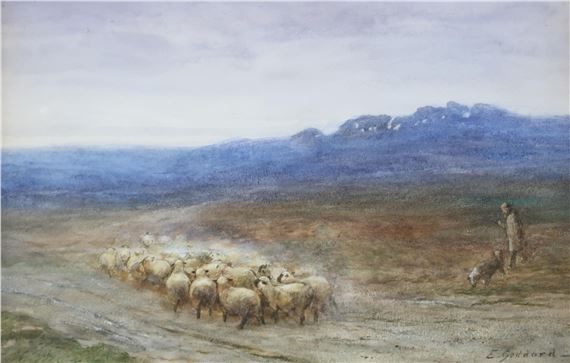 SHEPERD WITH FLOCK - E. Goddard