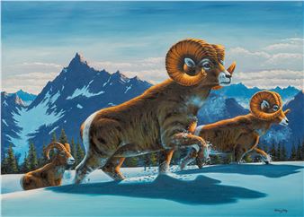 Bighorn Sheep in Snow - Chong Ung