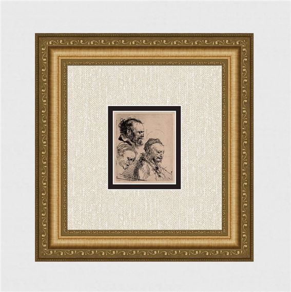 Three Studies of Old Men's Heads by Rembrandt van Rijn, Amand Durand, c. 1880