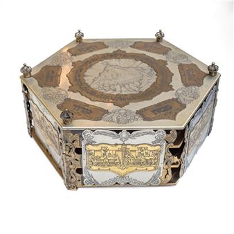 Judaica three-tier passover seder plate - Shuki Freiman