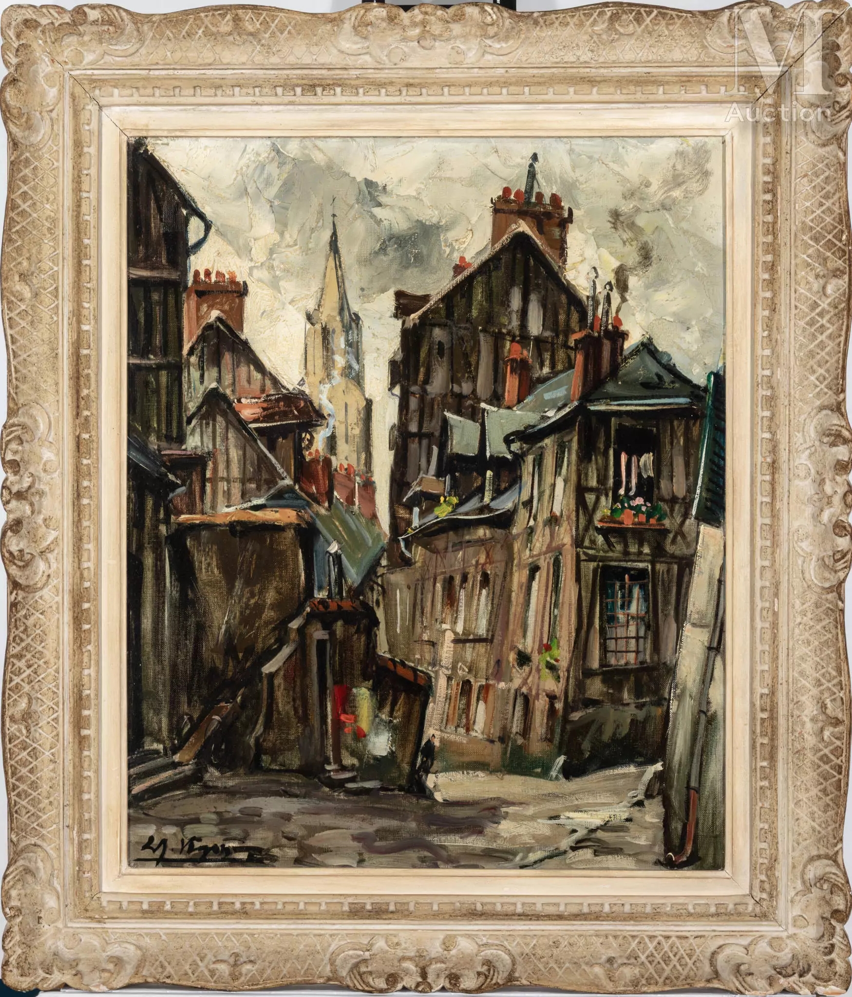 Louis Jacques Vigon | Rouen, vieille rue et église Saint-Nicaise ...