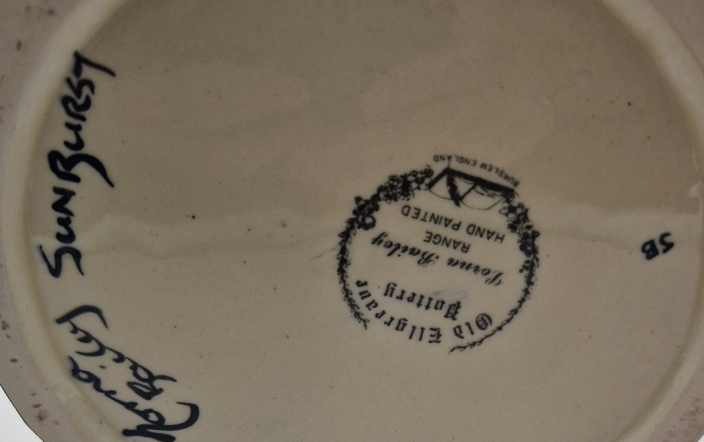 Artwork by Lorna Bailey, Large 23cm TWIN HANDLED VASE IN THE SUNBURST DESIGN, Made of ceramic