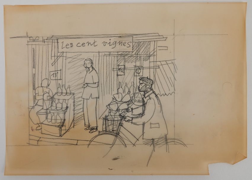 Artwork by Marcelino Truong, Research for a wine label, Made of Graphite