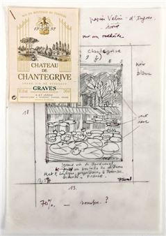 Research for a Chateau de Chantegrive label 1992 - Marcelino Truong