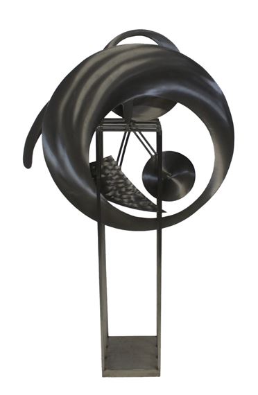 Kinetic Art Moving Metal Sculpture, polished steel - Bruce Stillman