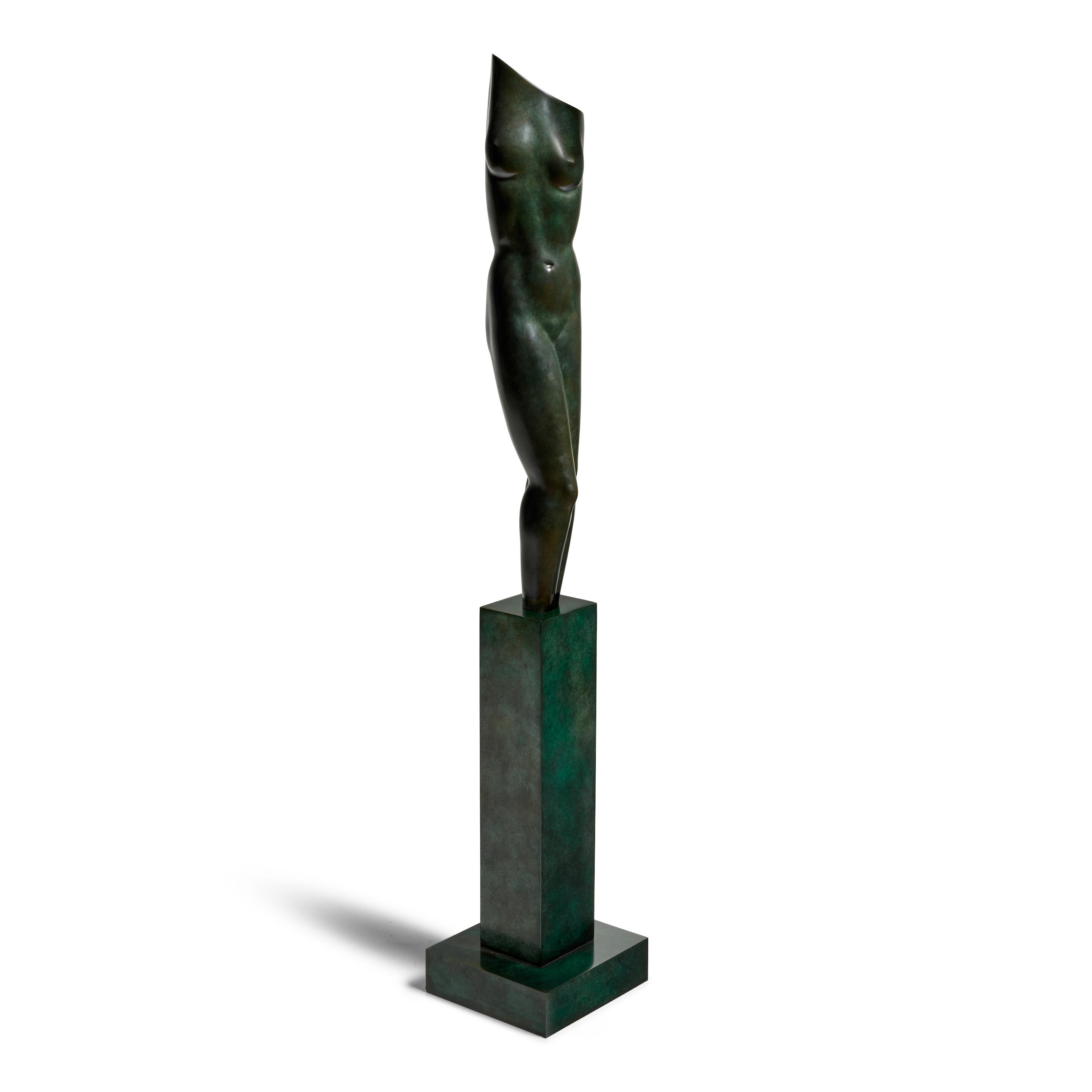 Artwork by Anita Huffington, Spring, Made of bronze with dark green patina