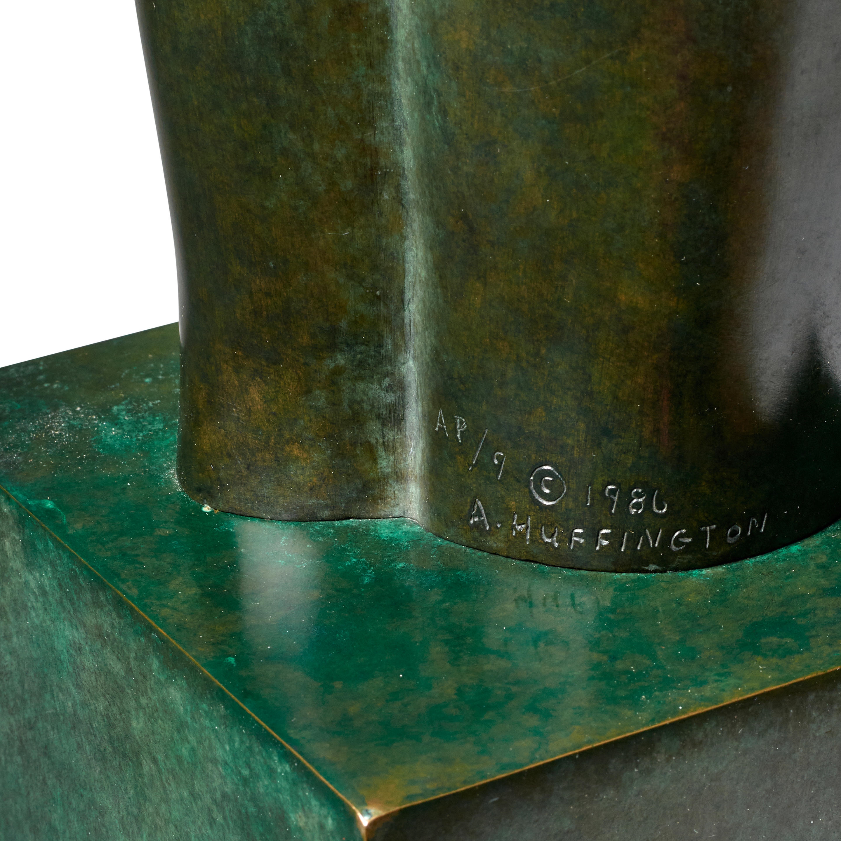 Artwork by Anita Huffington, Spring, Made of bronze with dark green patina