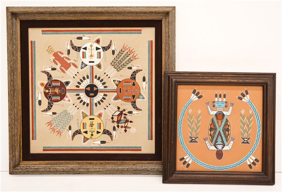 2pc Navajo Sand Paintings - Rosabelle Ben