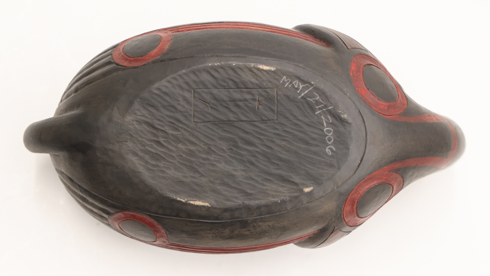 Artwork by Ken Kidder, Otter Grease Bowl, Made of Painted Alder