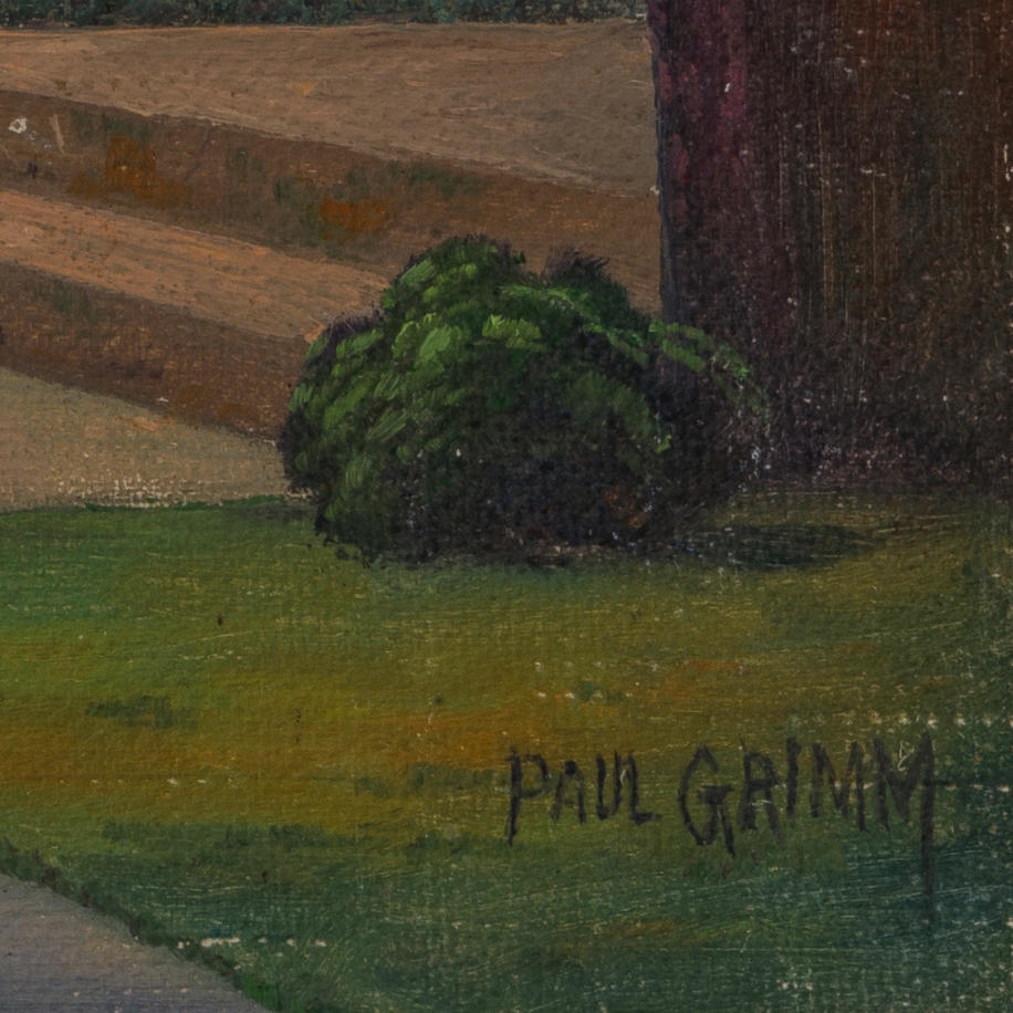 Artwork by Paul Grimm, Twilight Garden, Made of oil on canvas laid to board