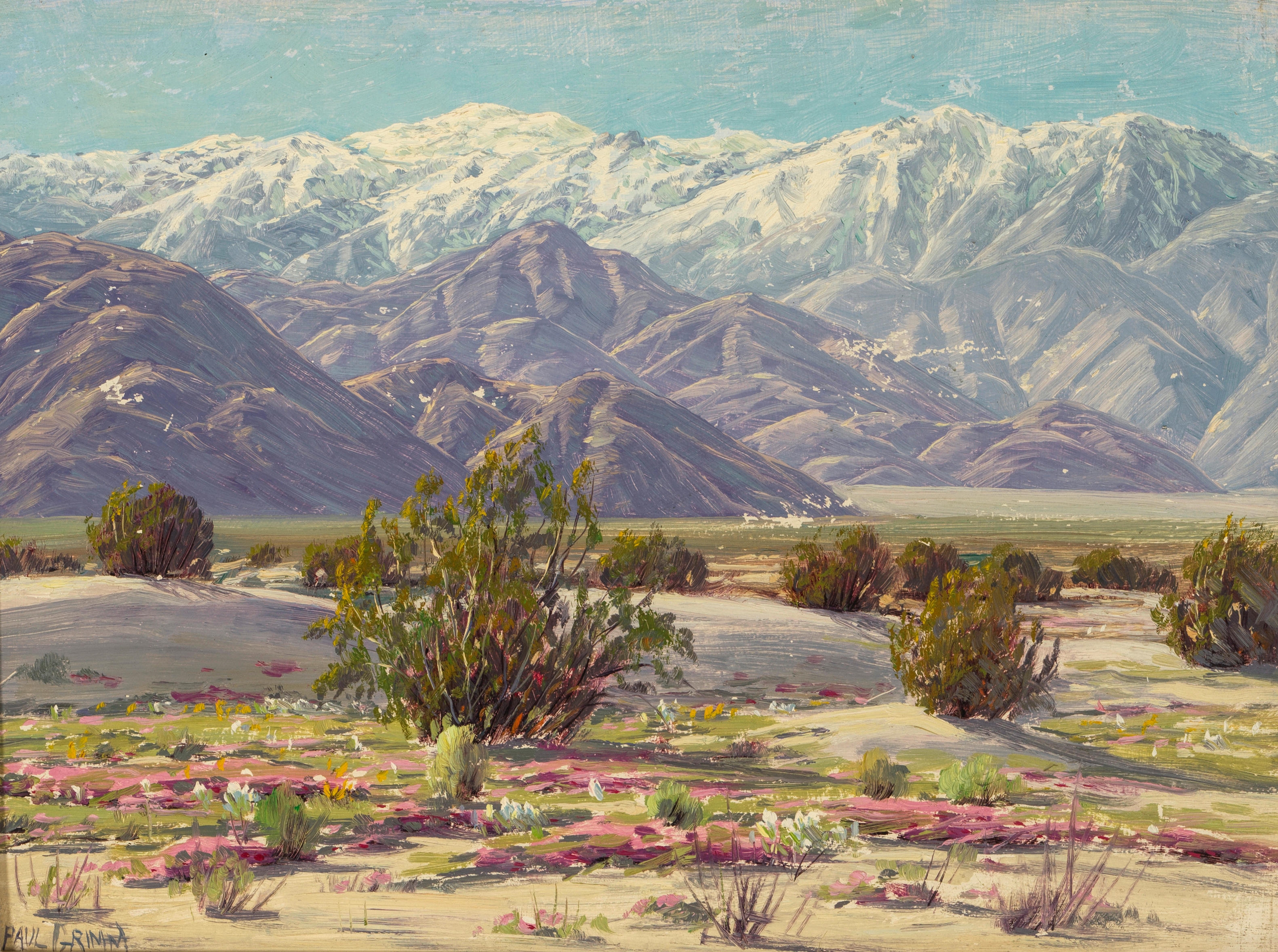 Artwork by Paul Grimm, Desert with Snow, Made of oil on board
