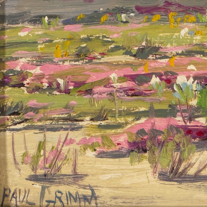 Artwork by Paul Grimm, Desert with Snow, Made of oil on board