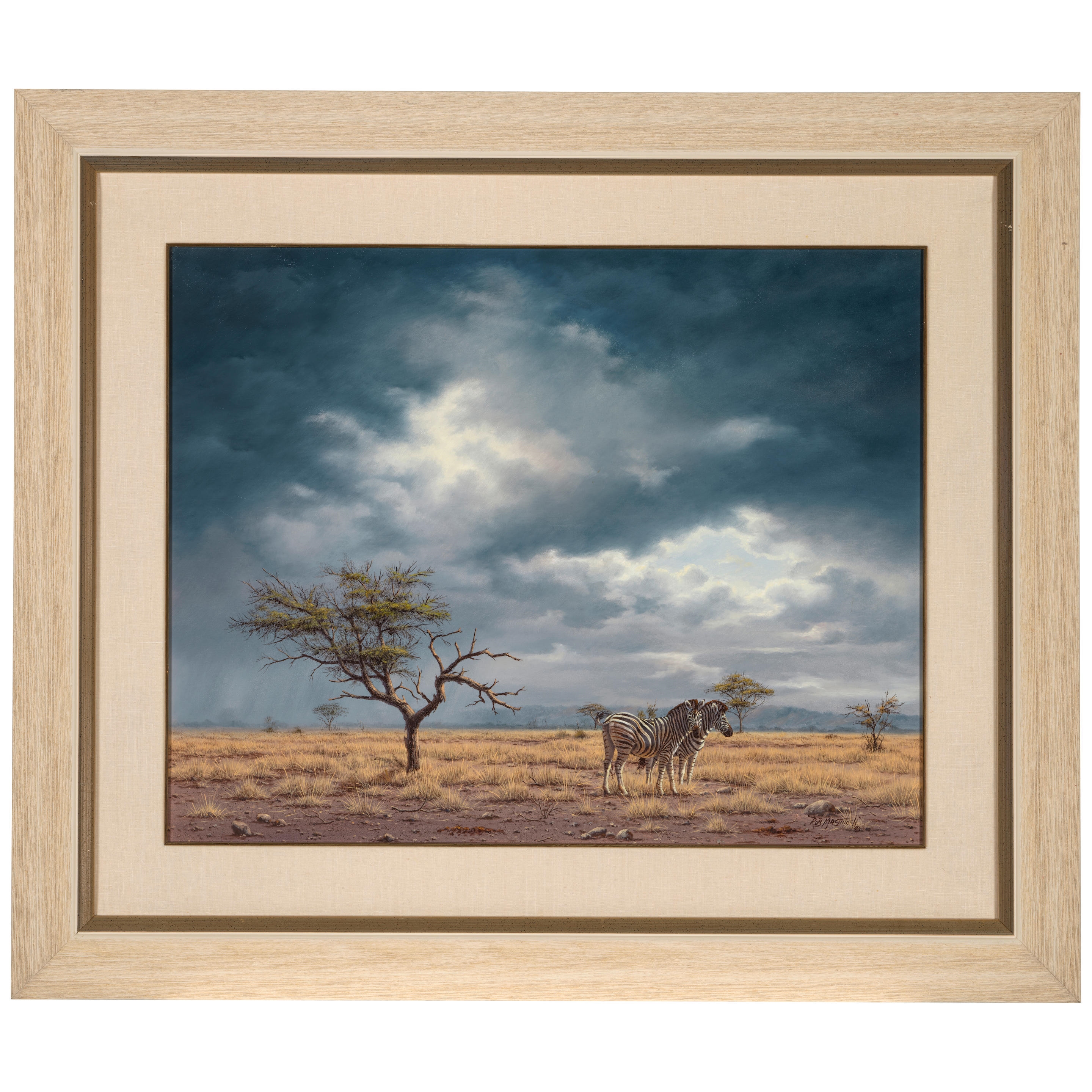 Artwork by Robert Macintosh, Storm at Serengeti, Made of oil on canvas