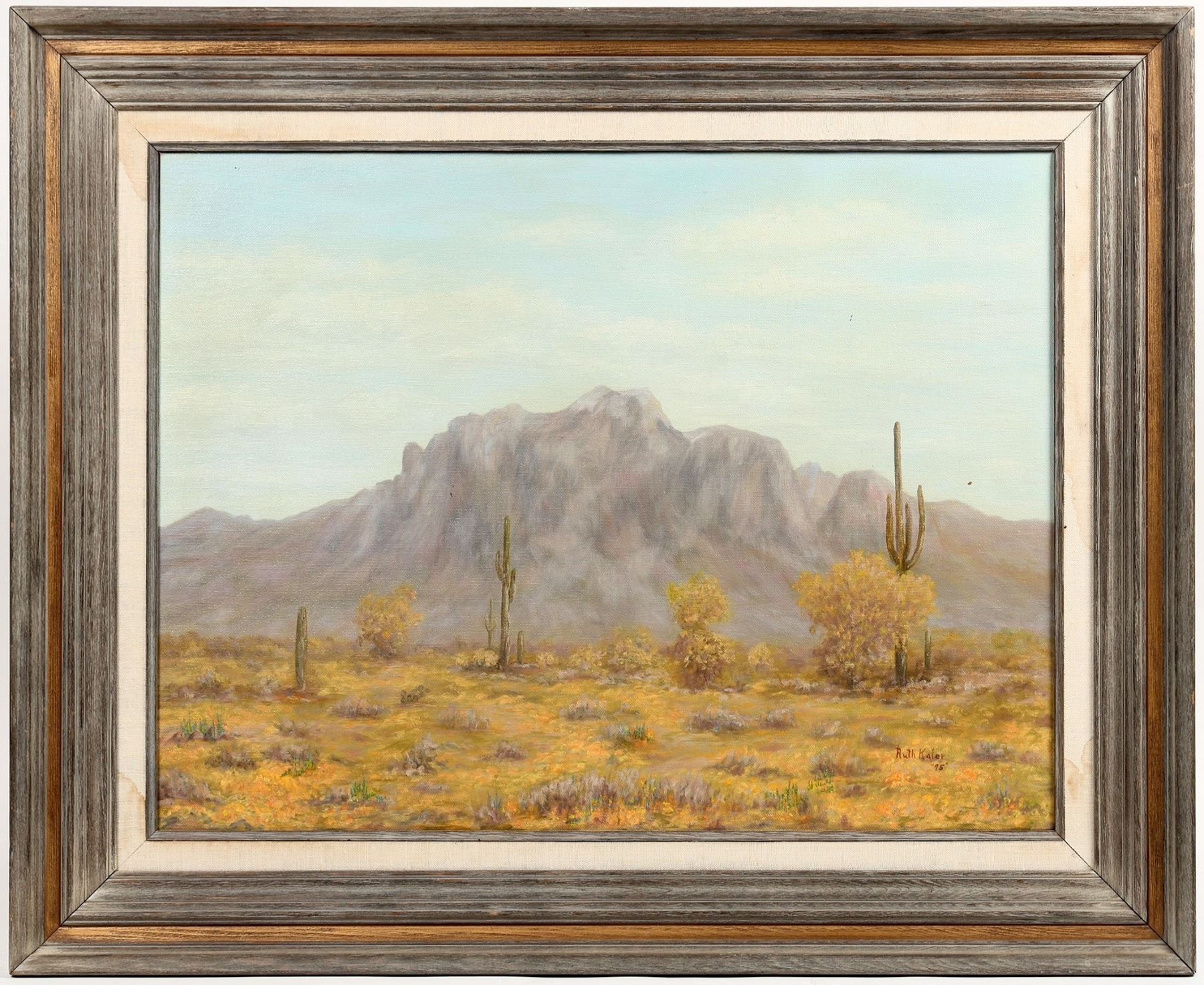 Artwork by Ruth Kaler, Superstition Mountain Framed Painting, Made of acrylic painting