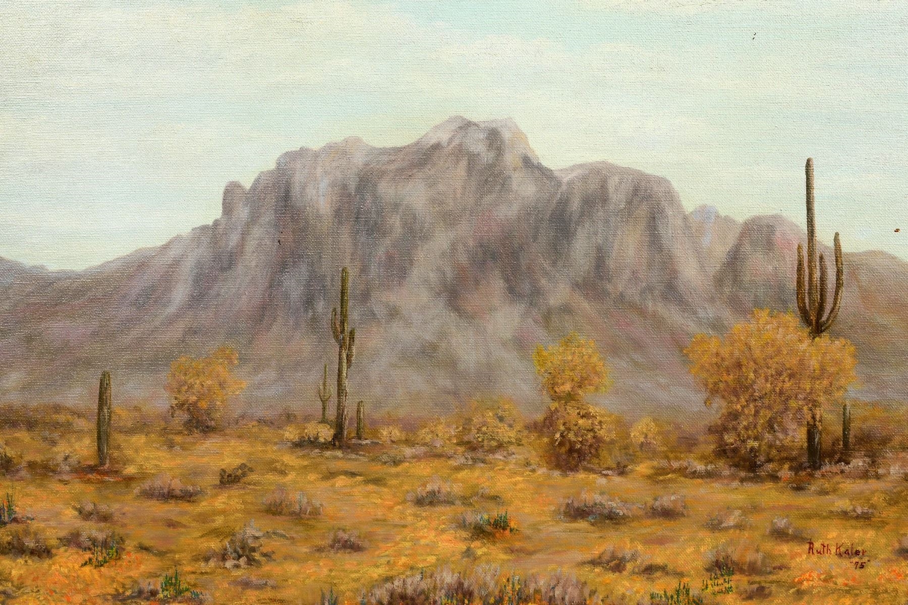 Artwork by Ruth Kaler, Superstition Mountain Framed Painting, Made of acrylic painting