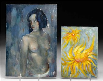 (1) Female Nude (2) "Sunflower" - Edwin H. Friedman