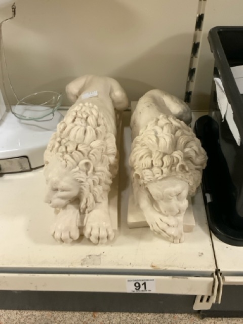 Antonio Canova | A PAIR OF COMPOSITION MODELS OF RECUMBENT LIONS ...