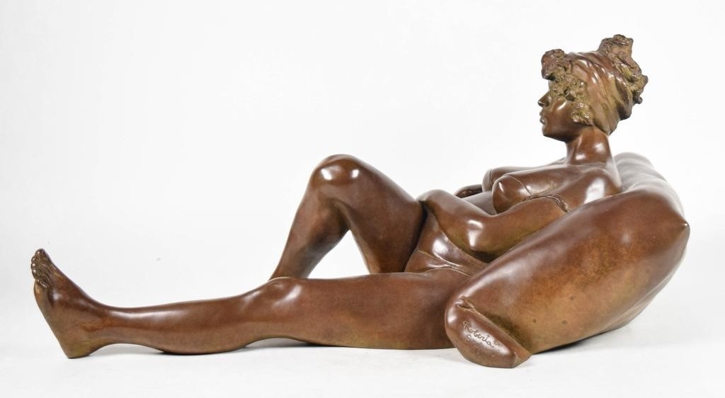 Artwork by Roberta Baskin Shefrin, Bronze Reclining Nude, Made of bronze