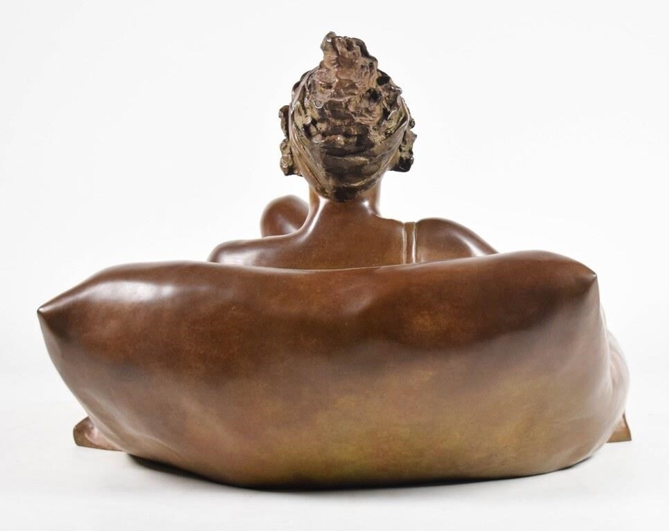Artwork by Roberta Baskin Shefrin, Bronze Reclining Nude, Made of bronze