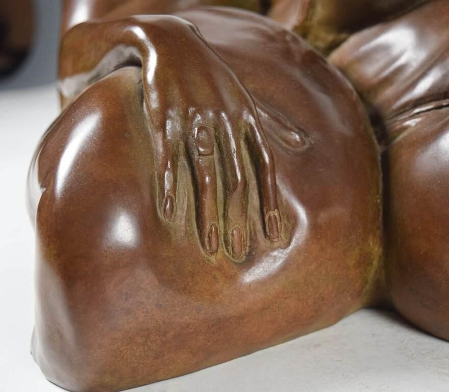 Artwork by Roberta Baskin Shefrin, Bronze Reclining Nude, Made of bronze