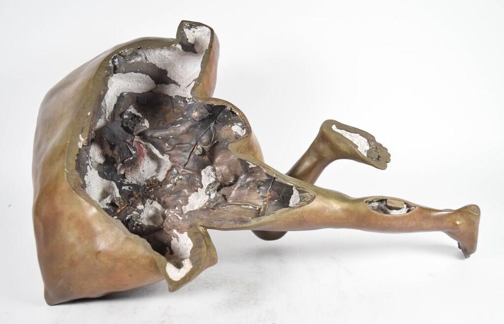 Artwork by Roberta Baskin Shefrin, Bronze Reclining Nude, Made of bronze