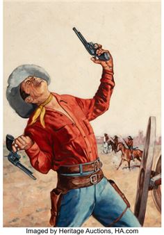 Guns of the Vengeful Giant Western pulp magazine cover - Murray Muldofsky